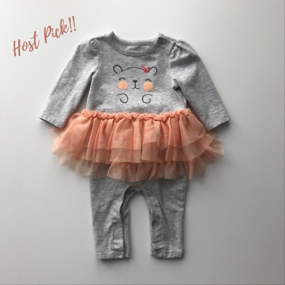 0-3M Cat & Jack Baby Girl L/S Tutu One Piece